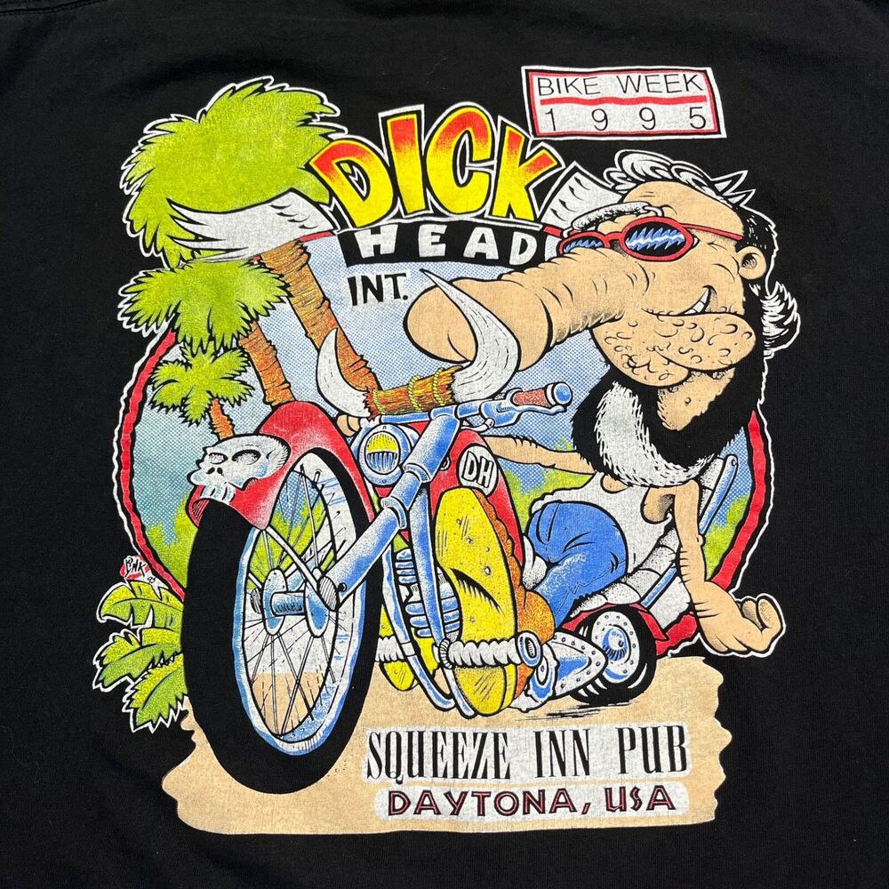 Squeeze In Pub Motorcycle Bar Vintage Bike Week 1995 Daytona FL T-Shirt Lg